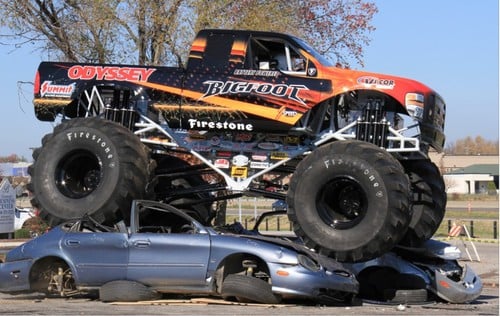 BIGFOOT's electric Monster Truck crushing gas cars all weekend in